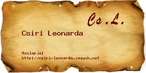 Csiri Leonarda névjegykártya